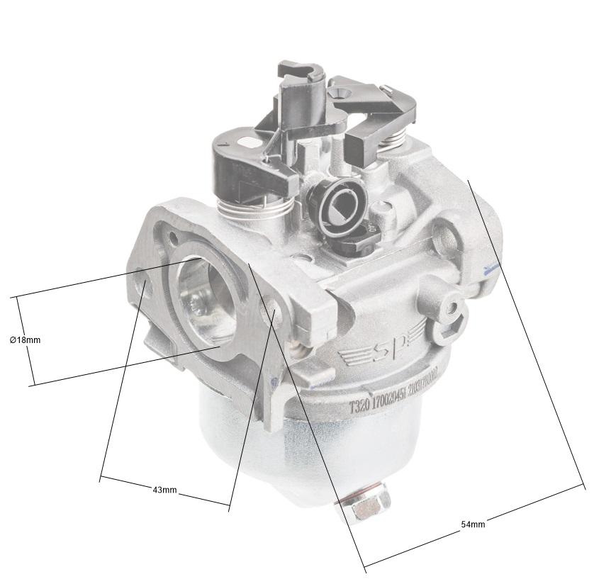 Gaźnik Loncin LC1P65FA – wymiary orientacyjne (schemat)
