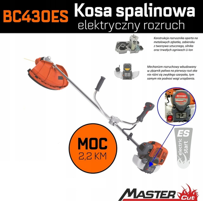 MASTERCUT BC430ES PETROL SCYTHE WITH ELECTRIC STARTER ESTART LAWN MOWER TRIMMING TRIMMER 2.2KM
