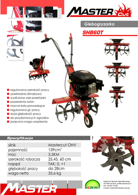 MASTERCUT SHB60T GLEBOGRYZARKA SPALINOWA KULTYWATOR 25cm - 60 cm