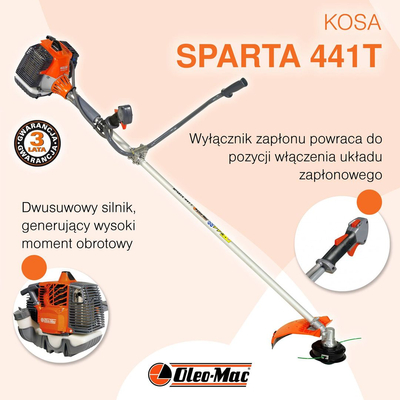 OLEO MAC SPARTA 441 T KOSA SPALINOWA DO TRAWY WYKASZARKA PODKASZARKA PODCINARKA TRYMER  2.2km PREMIUM