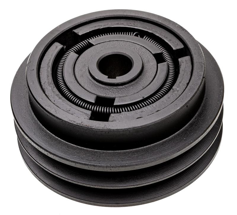 Sprzęgło zagęszczarki 2 paski 13 mm, średnica 128 mm - widok z przodu