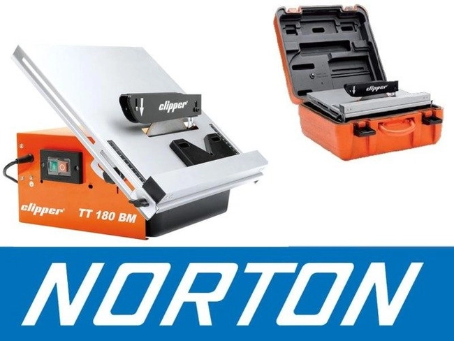 NORTON CLIPPER TT180 BM STONEWARE CERAMIC TILE CUTTING SAW CONSTRUCTION TILE SAW + CARRYING CASE OFFICIAL DISTRIBUTOR - AUTHORIZED NORTON CLIPPER DEALER