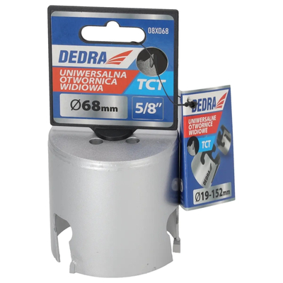 DEDRA 08X068 TCT Carbide Hole Saw, 68 mm, 5/8'', Universal HM Core