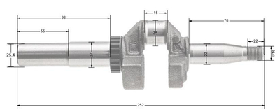 Wał korbowy B&S Series 675 górnozaworowe 104M02 nowe modele CZĘŚĆ ORYGINALNA 595241