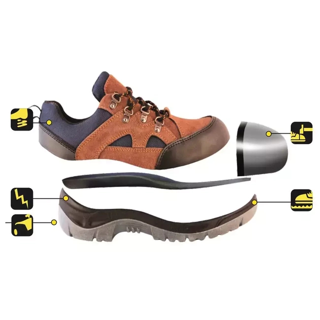 SAFETY HALF-BOOTS, DEDRA BH9P2-39 SUEDE SAFETY SHOES, SIZE: 39, KAT.S1 SRC