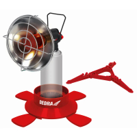 DEDRA 31A008 Promiennik gazowy 1,8 kW na kartusz 7/16 PIEZO, ogrzewacz grzejnik kempingowy