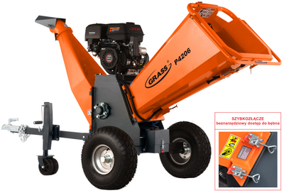 Grass P4206 GRASS Petrol chipper chipper wood splitter 15HP / 15 cm - EWIMAX - OFFICIAL DISTRIBUTOR - AUTHORIZED DEALER GRASS