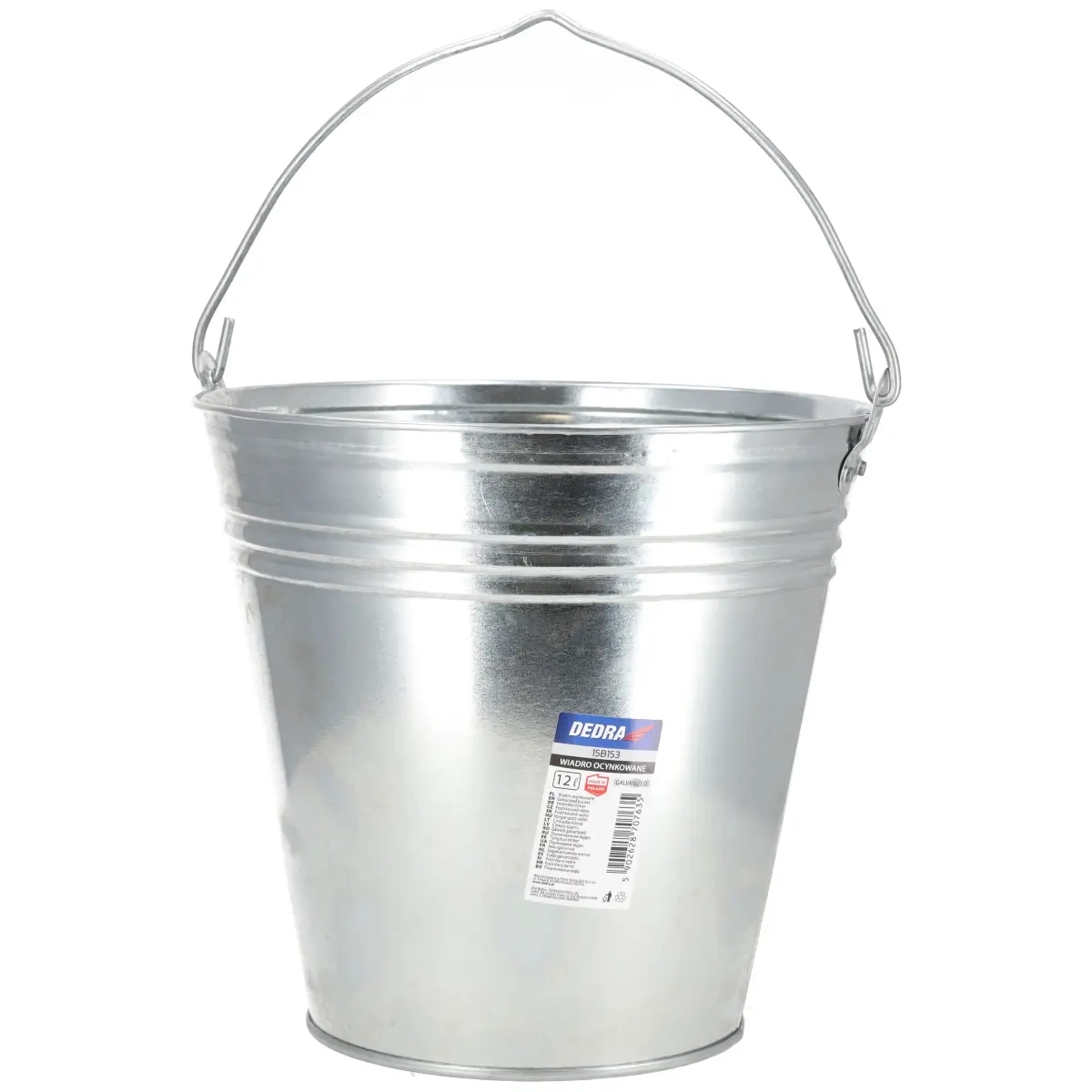 DEDRA 15B153 pozinkované kovové kbelík pro domácí použití, 12 l