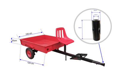 TRAILER WITH SEAT GARDEN HAULER GARDEN CART FOR SOIL PLANTER WITH HANDLE TYPE "TRIUNFO"