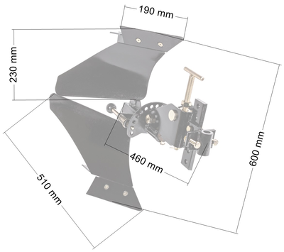CEDRUS CEDRGL21 TWO-WAY ROTARY ORANGE PLOWER for CEDRUS GL05 and CEDRUS GL06 soil compactors - OFFICIAL DISTRIBUTOR - AUTHORIZED CEDRUS DEALER