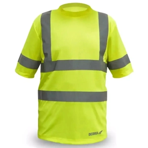 DEDRA BH81T1-XXL Pánské reflexní tričko, žluté, velikost XXL, pracovní, BHP, CE
