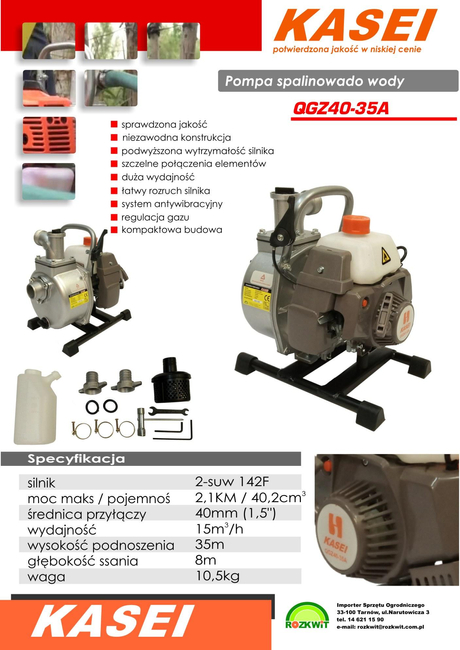 KASEI QGZ40-35A KASEI QGZ25-30A MOTOROVÉ ČERPADLO PRO ČISTOU VODU VYSOKÉ 15000 l/h 15m3/h