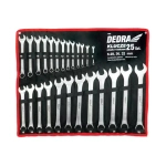 DEDRA 1406 Zestaw kluczy płasko-oczkowych 25 szt. CrV 6-28,30,32 mm, klucze oczkowe i płaskie