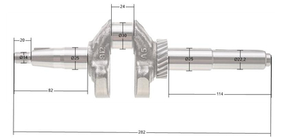 Wał korbowy Loncin LC1P70FA CZĘŚĆ ORYGINALNA 130290333-0001