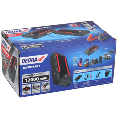 Powerbanka s funkcí startování motoru 12000mAh, LCD displej