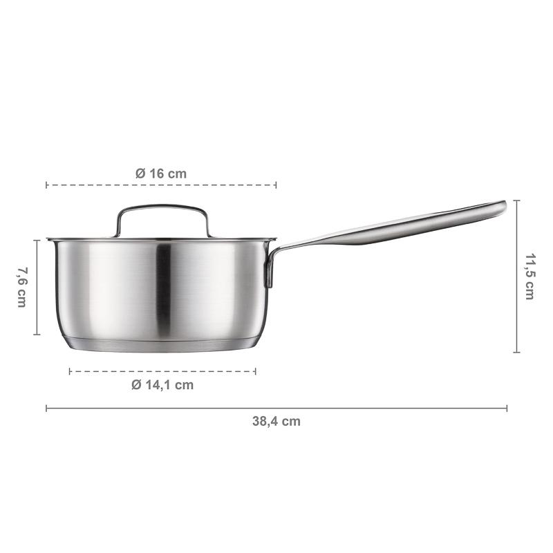 Rondel 1,5 l All Steel z pokrywką 1064750 – wymiary