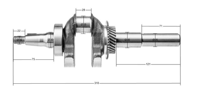 Klikový hřídel motoru Rato R270 13300-Z080210-0000