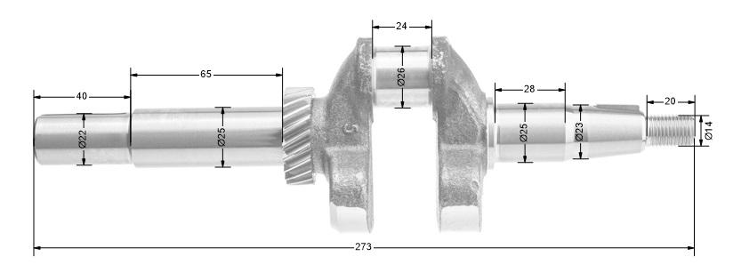 Wał korbowy Loncin LC1P61FACZĘŚĆ ORYGINALNA 130290191-0001
