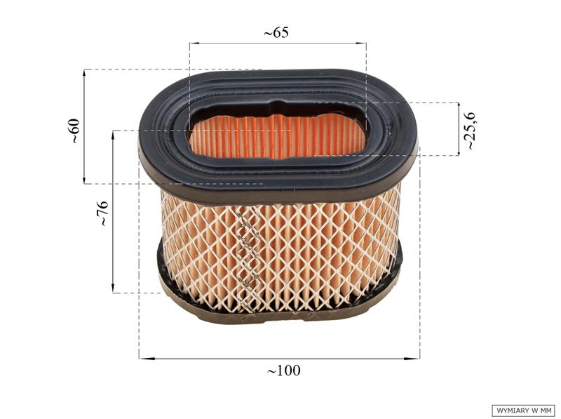 Filtr powietrza B&S poziomy wał Intek / Intek Pro - zdjęcie 4