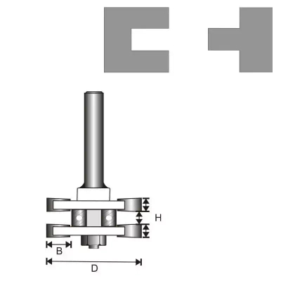 DEDRA T-JOINT CUTTER 07F211B BEARING, T8, D41, H6.35 B9.5 MM