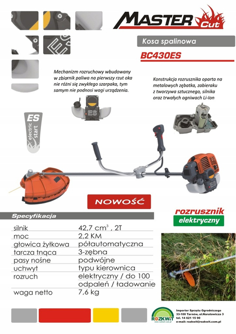 MASTERCUT BC430ES PETROL SCYTHE WITH ELECTRIC STARTER ESTART LAWN MOWER TRIMMING TRIMMER 2.2KM