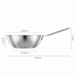 Fiskars Wok 28 cm All Steel Pure 1065629 stal nierdzewna do indukcji i piekarnika