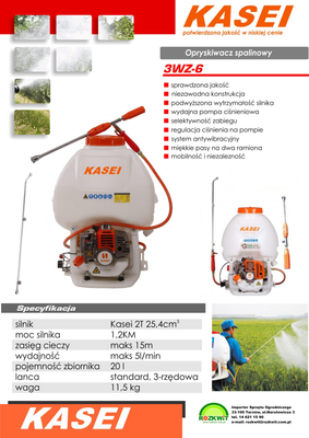 TLAKOVÝ ZÁDOVÝ POSTŘIKOVAČ KASEI 3WZ-6 15L.