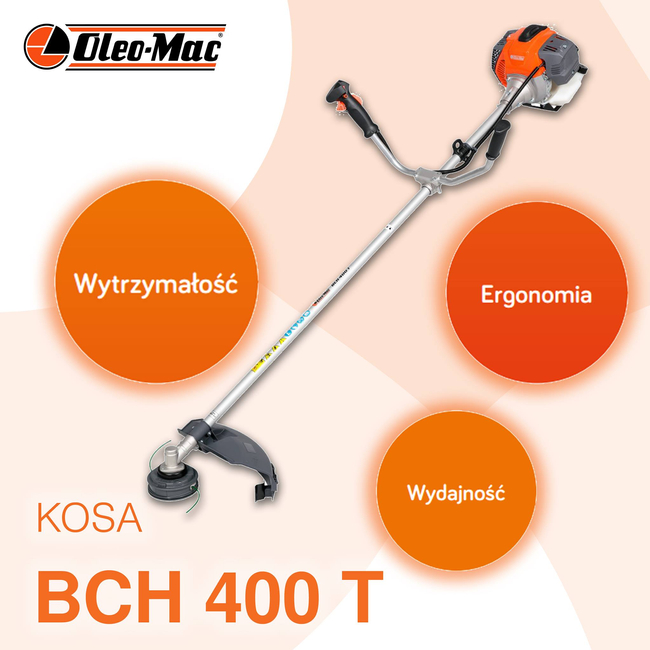 KOSA OLEO MAC BCH 400 T KOSA SPALINOWA DO TRAWY WYKASZARKA PODKASZARKA PODCINARKA TRYMER MOC 2.2KM KLASA PREMIUM 61459051E2C EWIMAX-OFICJALNY DYSTRYBUTOR - AUTORYZOWANY DEALER OLEO-MAC