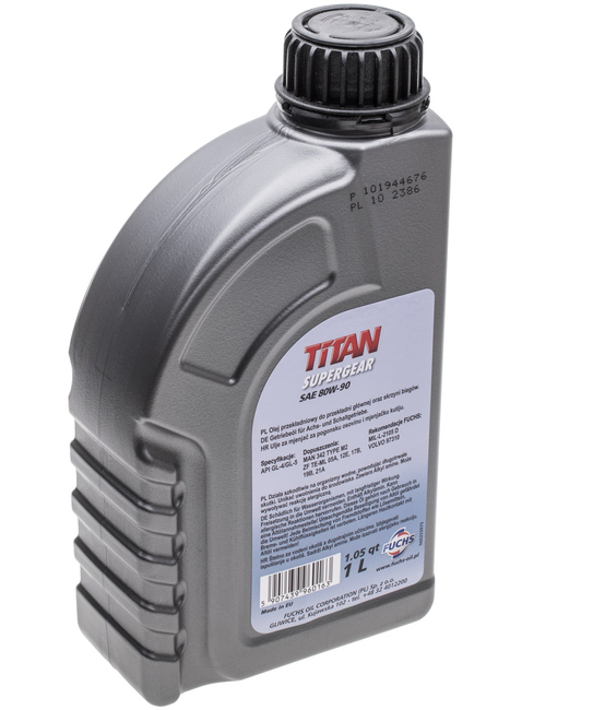 FUCHS TITAN SUPERGEAR 1L 80W90 transmission oil, e.g., for a soil conditioner