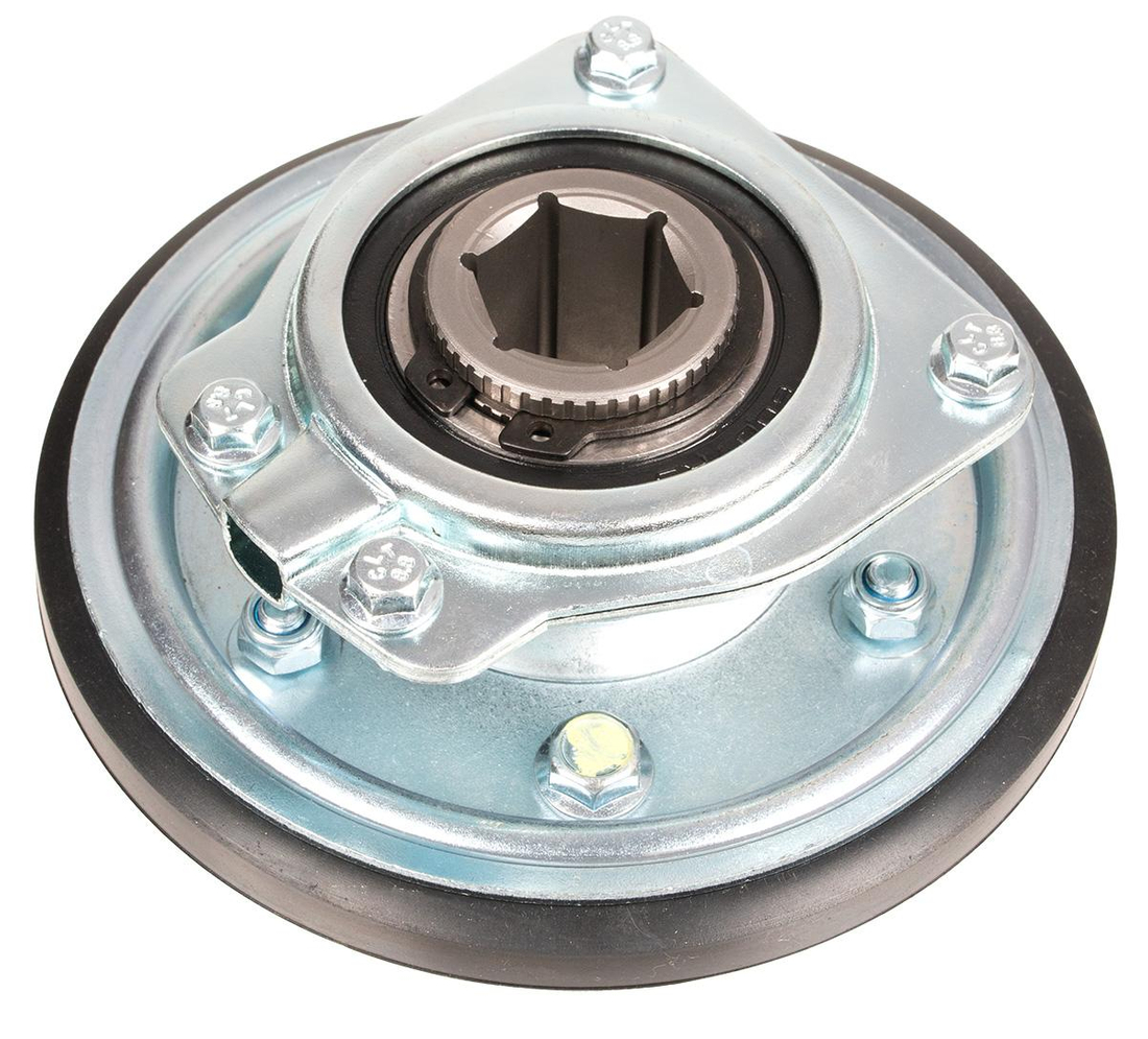 Koło cierne CEDRUS do zamiatarki CEDZM05PRO-E – widok z łożyskowaniem i talerzem