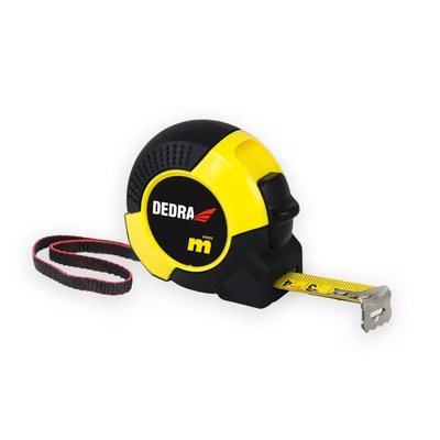 DEDRA M875P Miara zwijana 8m/25mm, taśma miernicza stalowa nylon, obudowa gumowana z zawieszką