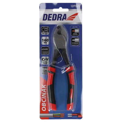 DEDRA 12P021 Nůžky na kabely 160 mm CrV, vodiče Cu, Al, řez 16 mm