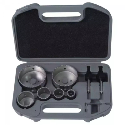 DEDRA DED1515 SADA JÁDROVÝCH VRTÁKŮ 22, 28, 35, 44, 68, 73 MM +2 PILOTY, HROT Z KARBIDU WOLFRAMU