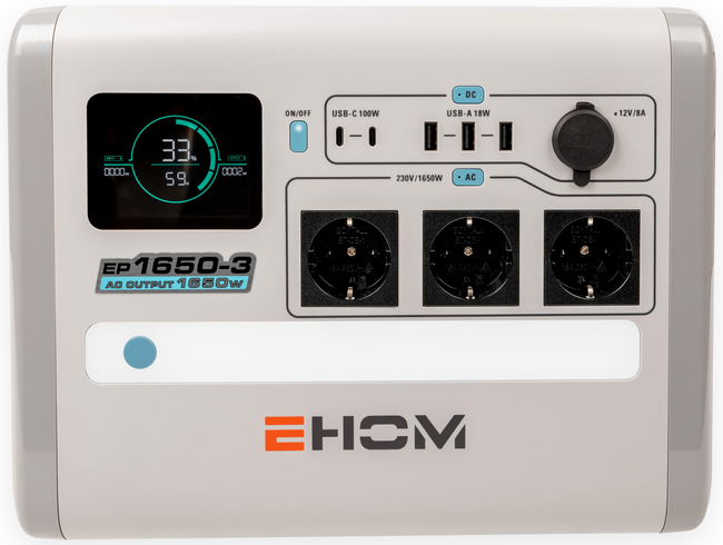 LONCIN EHOM EP1650-3 POWER STATION BANK ENERGY STORAGE AGREGATE POWERBANK 1024Wh power 1650VA EWIMAX - OFFICIAL DISTRIBUTOR - AUTHORIZED LONCIN DEALER