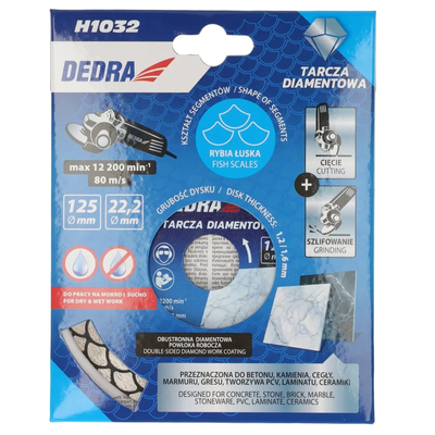 DEDRA HP1032 Tarcza diamentowa 125 mm łuska do gresu betonu ceramiki i kamienia