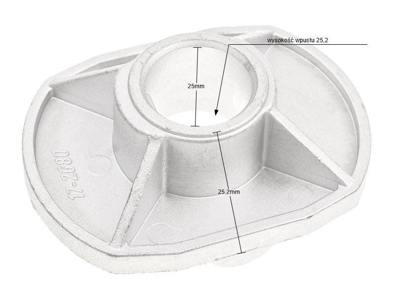 Adapter kosiarki Viking RO13765 - widok 3 z wymiarami piasty