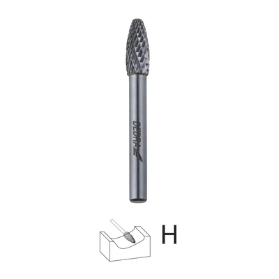DEDRA 07F671 Frez trzpieniowy płomieniowy H12x32mm 6mm węglikowy do metalu gradownik