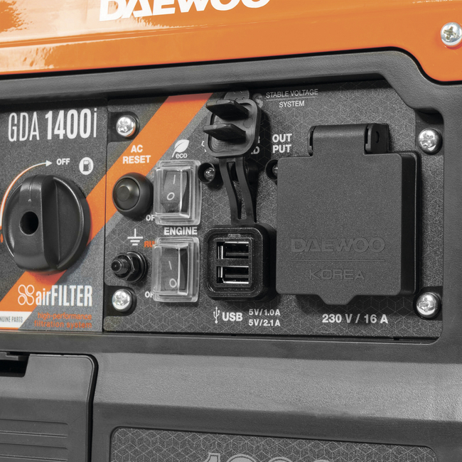 DAEWOO GDA 1400i INVERTOR GENERATOR 230V 1,2kW - OFFICIAL DISTRIBUTOR - AUTHORIZED DAEWOO DEALER