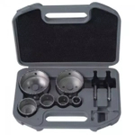 DEDRA DED1515 CROWN DRILL BIT SET 22, 28, 35, 44, 68, 73MM +2 PILOTS, TUNGSTEN CARBIDE TIP