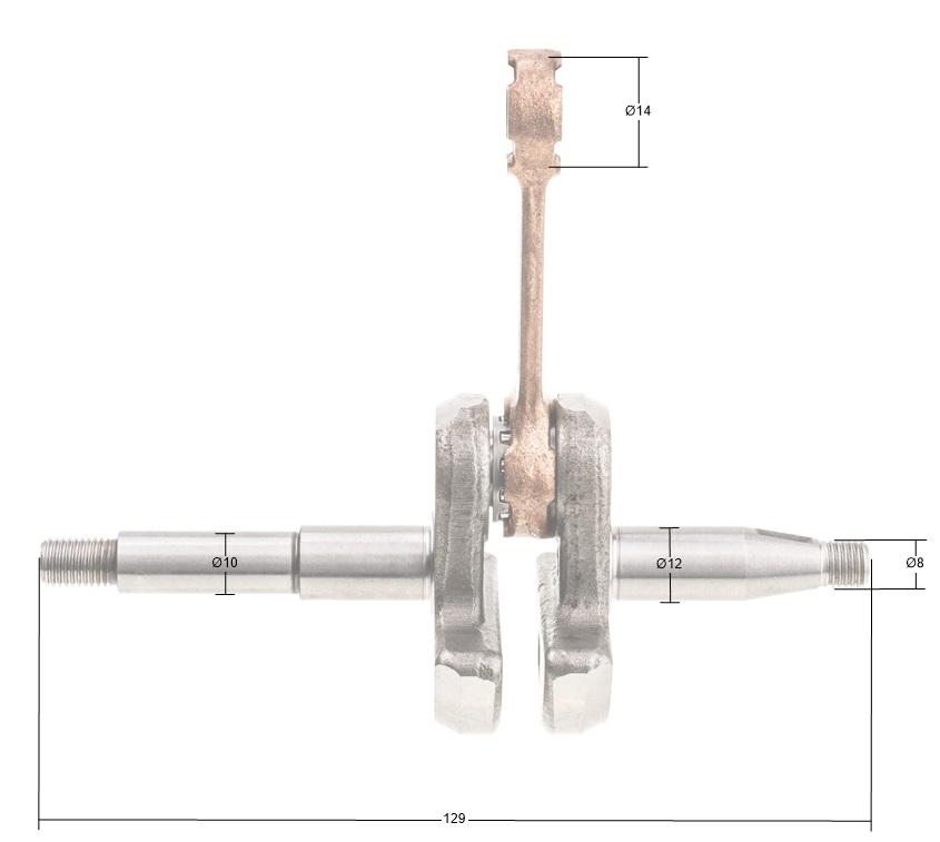 Wał korbowy Cedrus do pilarki CEDPS38-14 020773 – wymiary poglądowe