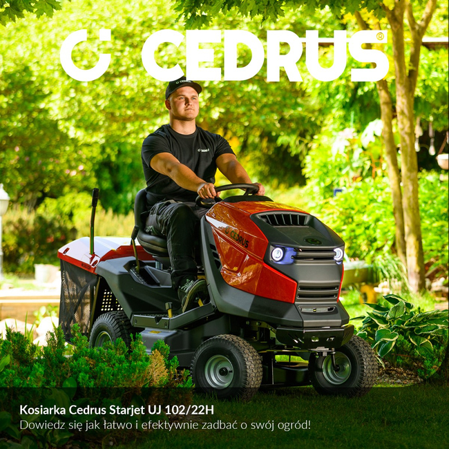 TRAKTOREK CEDRUS STARJET UJ 102/22H TRAKTOREK OGRODOWY SECO KOSIARKA SAMOJEZDNA SPALINOWA DO TRAWY 22KM / 102cm HYDROSTATIC - OFICJALNY DYSTRYBUTOR - AUTORYZOWANY DEALER CEDRUS 