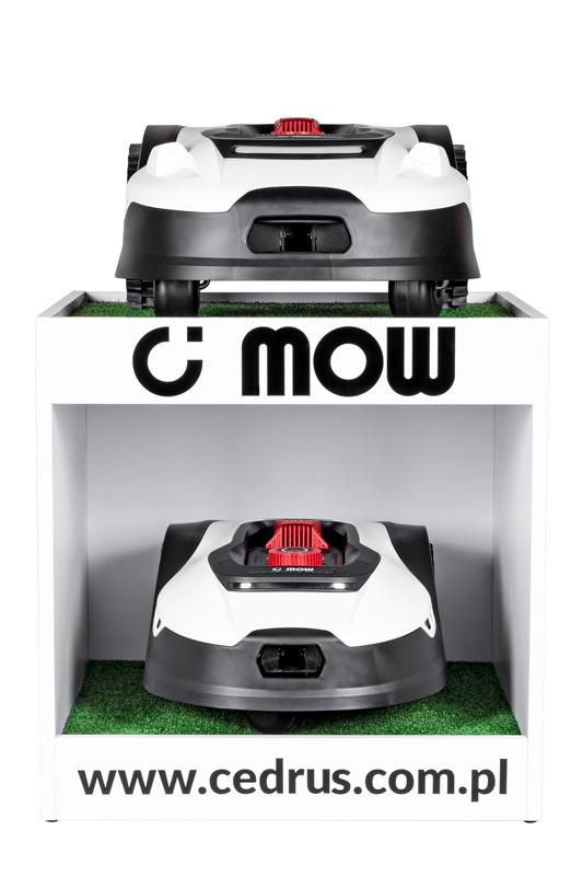 Stojak C-MOW mały REKL00173 z robotami koszącymi