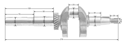 Klikový hřídel Loncin LC1P61FE ORIGINÁLNÍ DÍL 130290443-0001