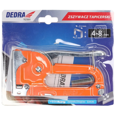 DEDRA 11Z001 Manual Upholstery Stapler 4–8 mm D53, Tacker for Upholstery