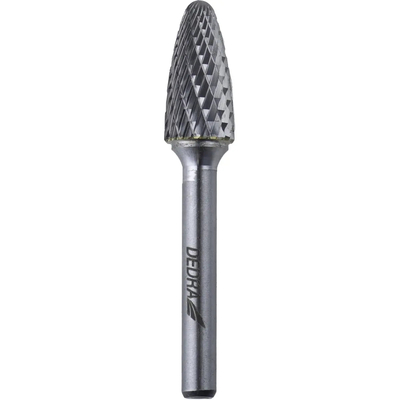 DEDRA 07F653 Frez trzpieniowy widiowy ostrołukowy zaokr. F 12x25 mm, trzpień 6 mm