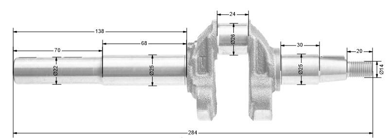 Wał korbowy Loncin LC1P65FE-2 EURO V CZĘŚĆ ORYGINALNA 130290672-0001