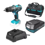 18V CORDLESS TOOL KIT, DEDRA SAS+ALL DED7019 DRILL/DRIVER 50NM, 13MM WITH IMPACT FUNCTION, 2.0AH BATTERY, CHARGER, 16" BAG