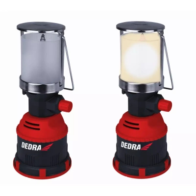 DEDRA 31A005 Lampa turystyczna gazowa z zapłonem PIEZO 80W, latarnia kempingowa biwakowa