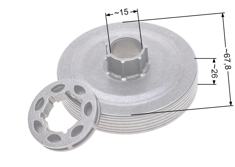 Bęben sprzęgła NAC z zębatką pływającą 3/8 SPS01-45 CS45 CS52 pilarki marketowe NZ266