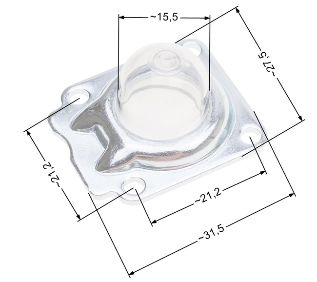 PRIMER FUEL PUMP FOR NAC NZ462 SCYTHE TRIMMERS SAWS WITH METAL MOUNTING PLATE